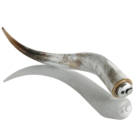 Luxury Custom Made Long Horn Lighter * Chromed Brass Accents * L: 20 inches